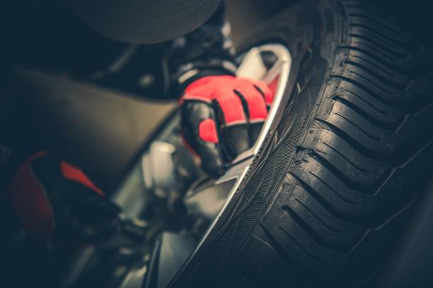 istock Vulcanizer Tire Repair Job 1027250660