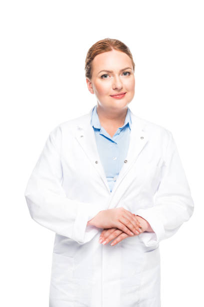 istock smiling female doctor in white coat looking at camera isolated on white background 1027253814