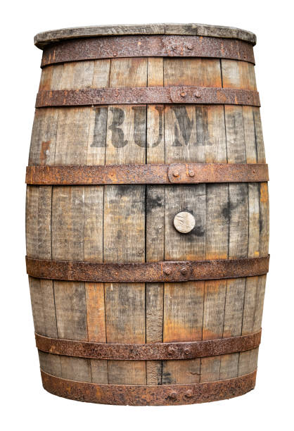 baril de rhum en bois vintage - oak barrel photos et images de collection