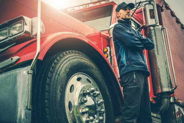 caminhoneiro americano orgulhoso - semi truck driver pride white - fotografias e filmes do acervo