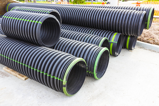 Pile plastic. pipes for agriculturre plant or water
