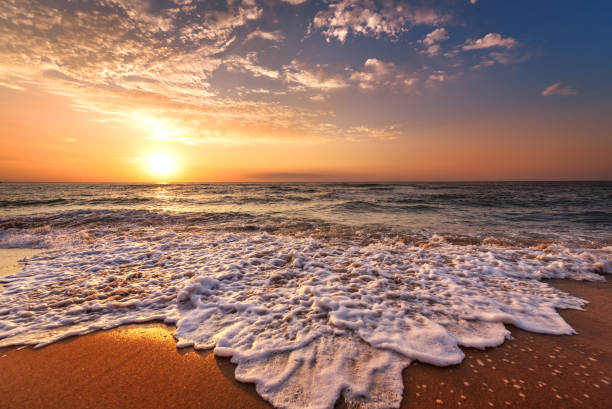 istock Beautiful tropical sunrise on the beach. 1027281308
