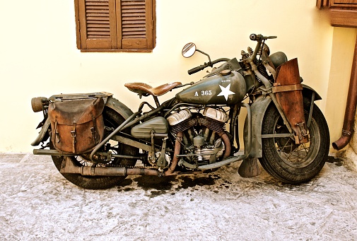 detail of retro motorbike