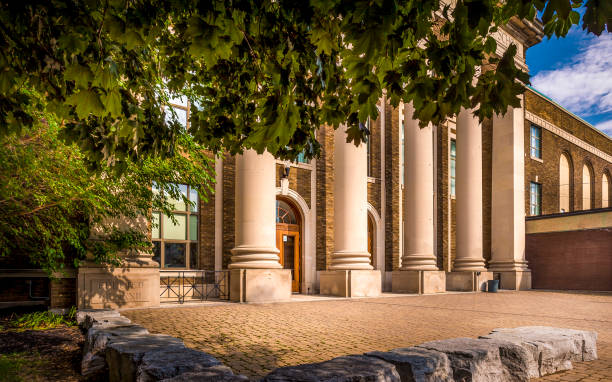 St. Catharines Collegiate Institute and Vocational School In 1845 the Grantham Academy became the St. Catharines District Grammer School and in 1890 was renamed the St. Catharines Collegiate Institute. The Present building was constructed in 1923, following a demand for technical education. Between World War 1 and World War 2, over 1400 Collegiate students fought in these wars and their names are inscribed on the Honour Roll in the second floor rotunda. generic description stock pictures, royalty-free photos & images