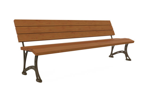 istock Wooden Park Bench Isolated 1027303872