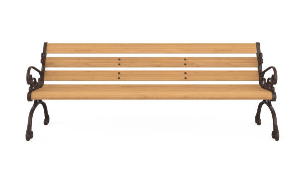 istock Wooden Park Bench Isolated 1027303916
