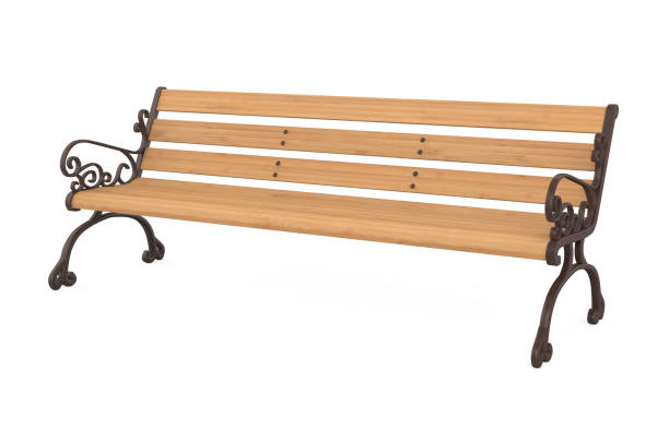 istock Wooden Park Bench Isolated 1027303948
