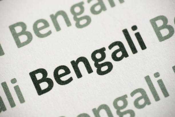 mot langue bengali imprimé sur macro de papier - soi bangla photos et images de collection