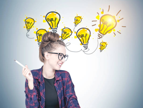 istock Cheerful young hipster woman, many good ideas 1027307846