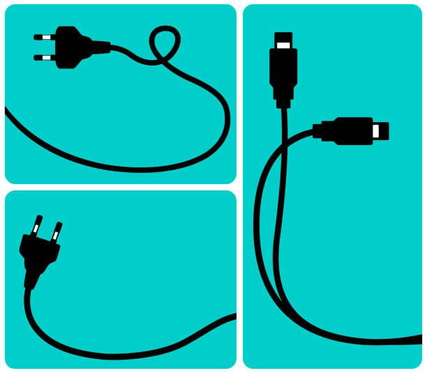 ネットワーク接続プラグのセット - network connection plug点のイラスト素材／クリップアート素材／マンガ素材／アイコン素材