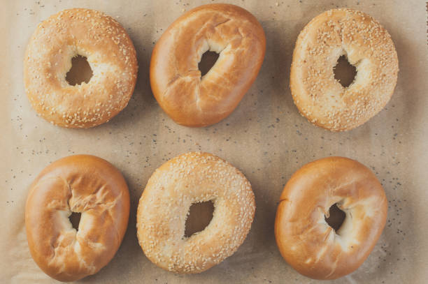 istock Variety of fresh plain bagels 1027313682