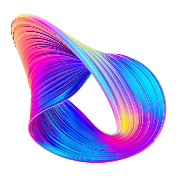 istock Holographic fluid abstract twisted 3D shape for your trendy design 1027320690