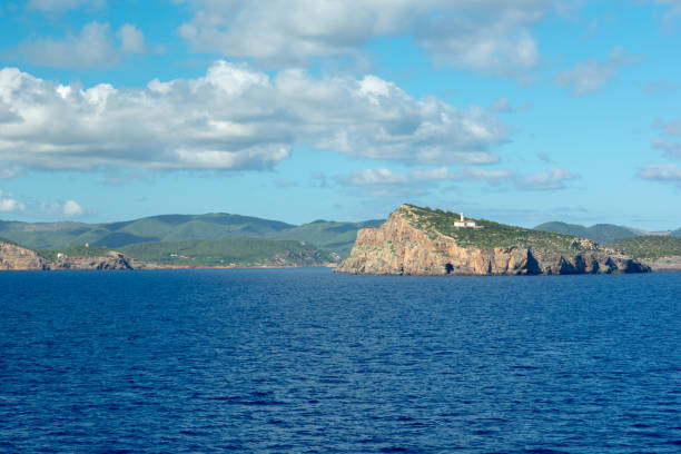 Sunny day in Tagomago Island, Ibiza, Spain.