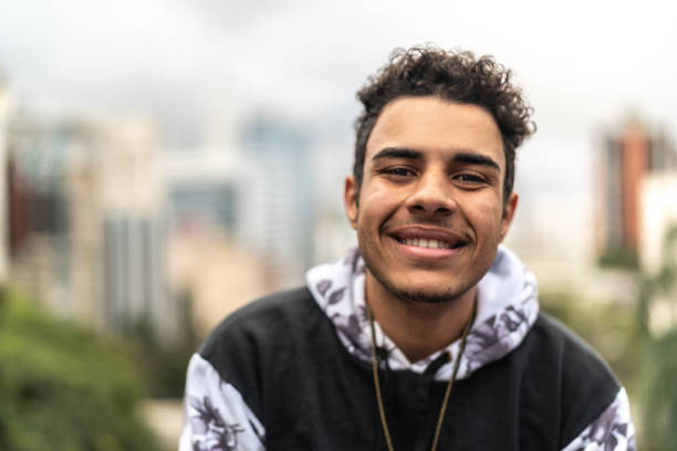 Young Men Portrait Real People 18 close up stock pictures, royalty-free photos & images