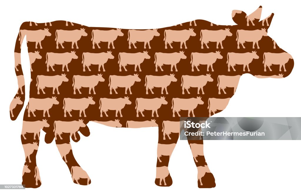 Pola Sapi Pola Sapi Sapi Siluet Dari Latar Belakang Sapi Vektor Terisolasi Di ...