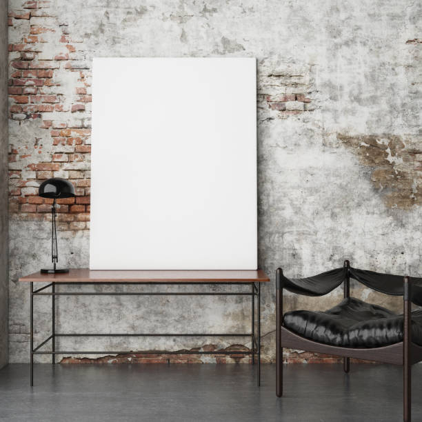 istock Mock up poster, vintage hipster brick wall background 1027355684