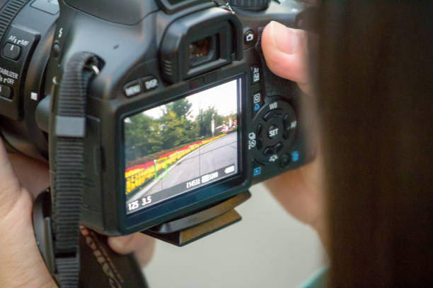DSLR camera for video production are shooting movie in wedding ceremony. stabilize tool. stabilizer control machine. movie technology. image for background, objects and copy space.