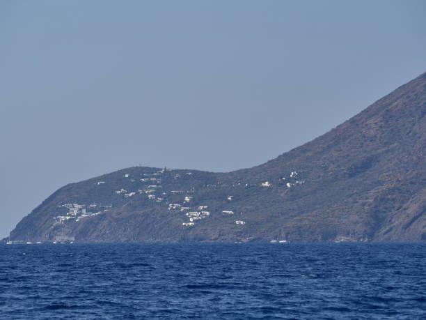 View of Ginostra, Stromboli Island View of Ginostra, a small village in Stromboli, part of Aeolian Island, Sicily, Italy hystoric stock pictures, royalty-free photos & images