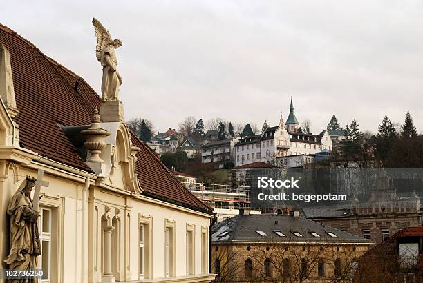 Religious Statues And Badenbaden Cityscape Stock Photo - Download Image Now - Angel, Architecture, Baden-Baden