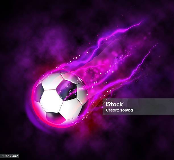 Foto de Magia De Futebol e mais fotos de stock de Bola de Futebol - Bola de Futebol, Abstrato, Fundo preto