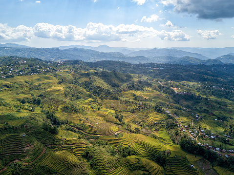 Vista aérea irreal de Ruteng, Flores photo