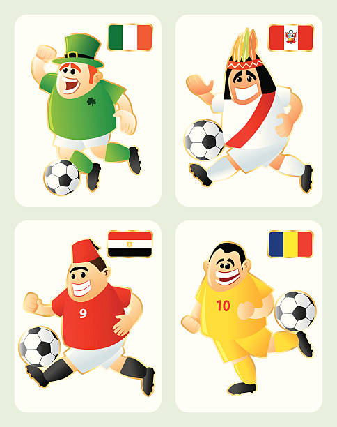 ilustrações, clipart, desenhos animados e ícones de conjunto de futebol irl por egy rom - soccer ball running sports uniform red