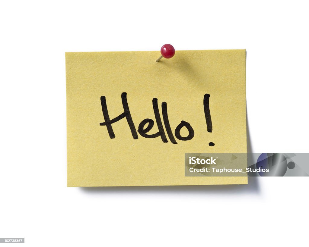 Ciao! post-it - Foto stock royalty-free di Salutarsi