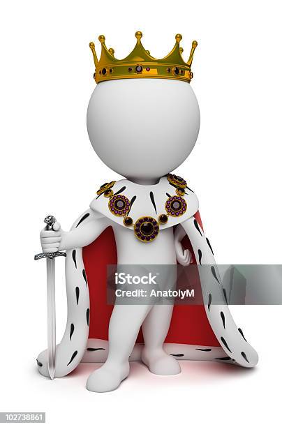 3d Small People King Stock Photo - Download Image Now - Cape - Garment, King - Royal Person, Cut Out