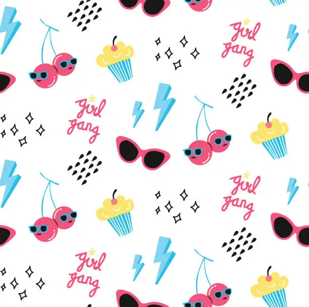 Vector illustration of cute print and pattern