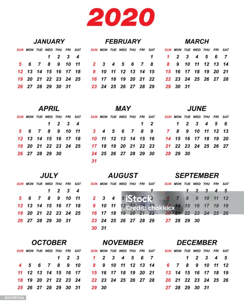 Cyclopen Ruïneren Mobiliseren Agenda 2020 Stockvectorkunst en meer beelden van Kalender - Kalender, 2020,  Vectorafbeelding - iStock