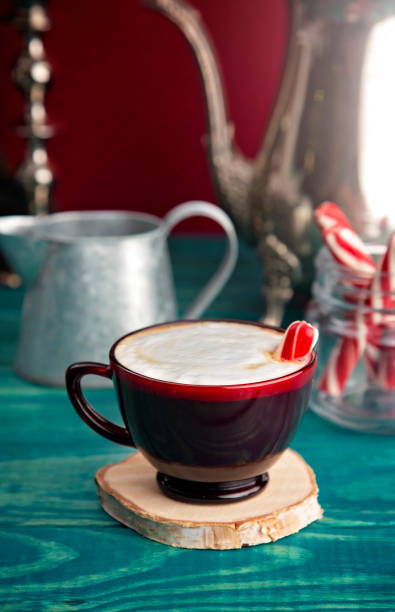 istock Holiday Coffee on a Blue Wood Counter 1027397734
