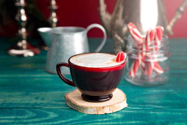 istock Holiday Coffee on a Blue Wood Counter 1027399922