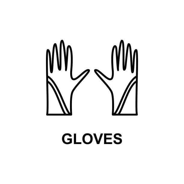 Vector illustration of gloves icon. Element of women accessories with names icon for mobile concept and web apps. Thin line gloves icon can be used for web and mobile. Premium icon