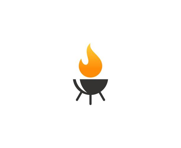 Grill icon This illustration/vector you can use for any purpose related to your business. flame symbols stock illustrations