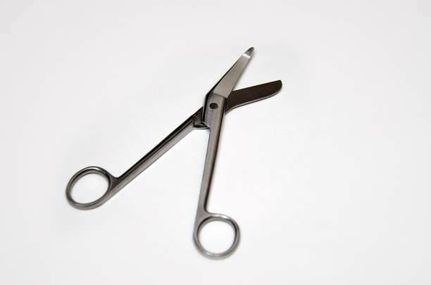 istock medical scissors lie on a white background 1027421768