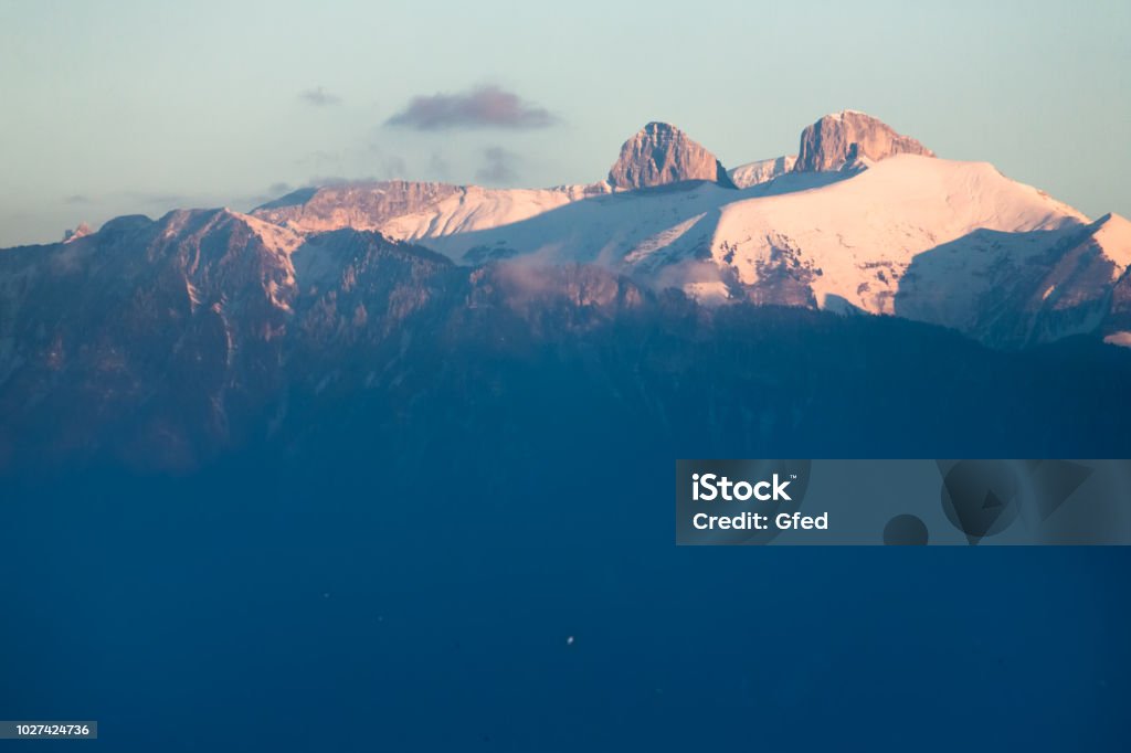 Mountains above Lausanne Evian-les-Bains Stock Photo