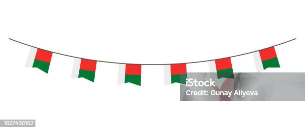 Bunting Decoration In Colors Of Madagascar Flag Garland Pennants On A Rope  For Party Carnival Festival Celebration For National Day Of Madagascar On  Augustâ 18 Stock Illustration - Download Image Now - iStock