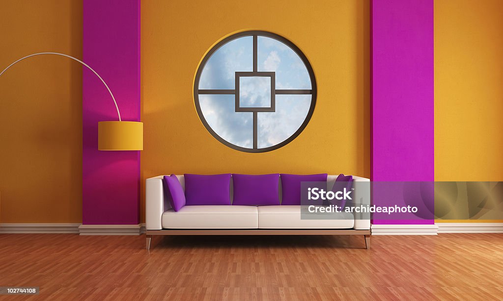 purple and orange lounge  Circle Stock Photo