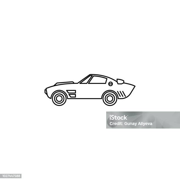 Muscle Car Illustration Element Of Extreme Races For Mobile Concept And Web Apps Thin Line Muscle Car Illustration Can Be Used For Web And Mobile Premium Icon Stock Illustration - Download Image Now