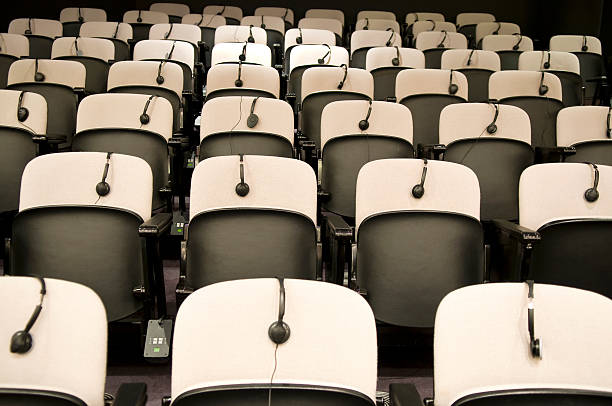istock Seats with Headphones for Visitors EU Brussels 102744947