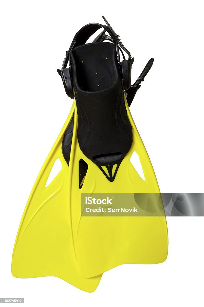 Par de flippers amarillo - Foto de stock de Aleta - Equipo de buceo libre de derechos