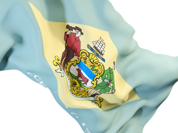 delaware state flag close up. United states local flags delaware state flag close up. United states local flags. 3D illustration delaware us state photos stock pictures, royalty-free photos & images