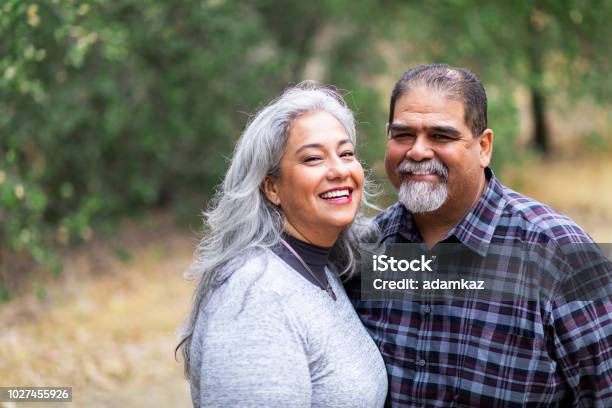 Senior Mexican Couple In Nature Stock Photo - Download Image Now - Couple - Relationship, Latin American and Hispanic Ethnicity, Mature Adult