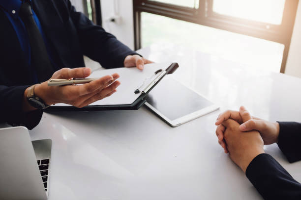 istock Experimental or interviewing hr are asking psychological questions with job seekers. 1027461516