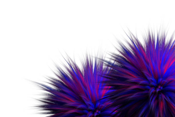 istock 3d render of multicolored fluffy Fur Ball  isolated on white background 1027466860