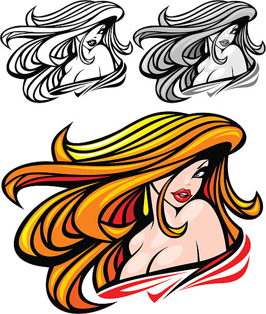 fantasy blonde girl vector art illustration