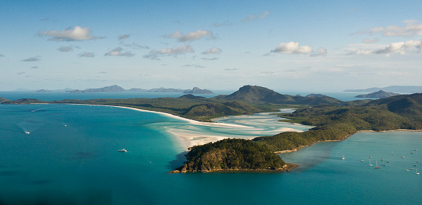 Flying over The Whitsunday Islands,Queensland,Australia.