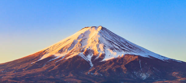 istock Beautiful Mount Fuji in winter with snow in Japan 1027480532