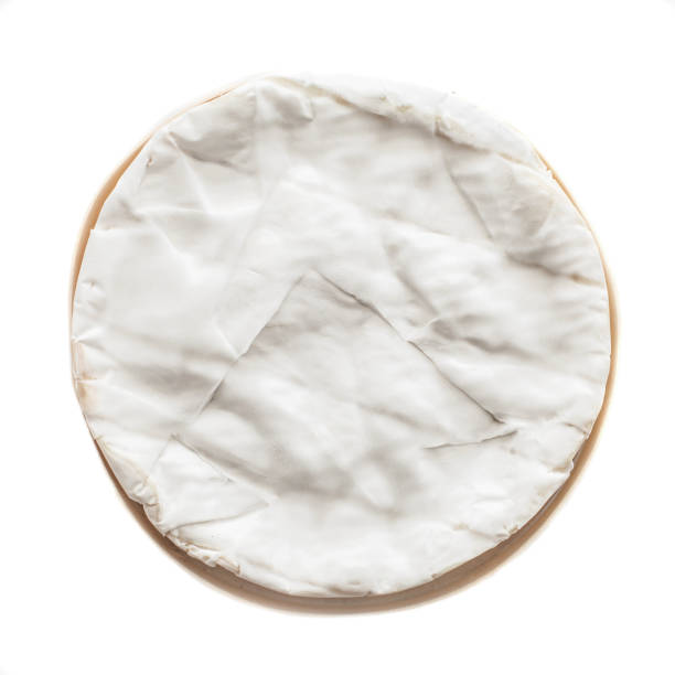 istock Camembert Cheese isolated on white background, top view. 1027486126