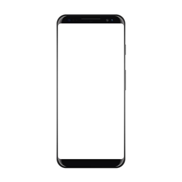 New High Detailed Realistic Smartphone Isolated on white Background. Display Front View. Frameless Device similar to galaxy s Mockup Separate Groups and Layers. Easily Editable Vector. EPS 10. New High Detailed Realistic Smartphone Isolated on white Background. Display Front View. Frameless Device similar to galaxy s Mockup Separate Groups and Layers. Easily Editable Vector. EPS 10. mobile phone isolated stock illustrations